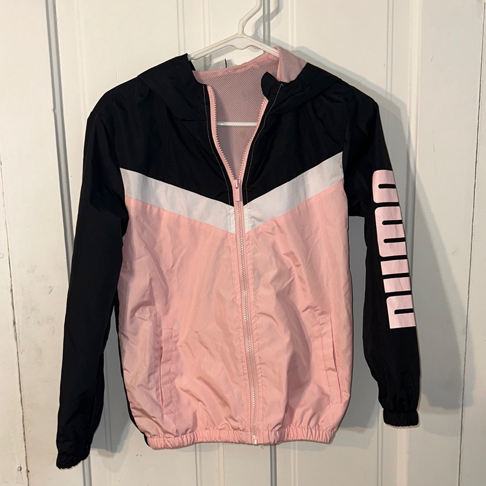 Puma Black and Pink Colorblock Jacket